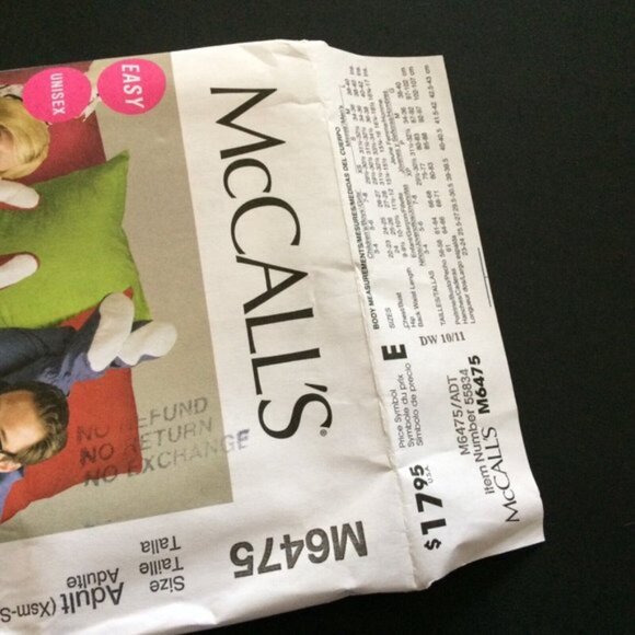 Easy Unisex Adult Jumpsuit Detachable Botties McCalls 6475 Pattern Uncut XS-L - Picture 2 of 10